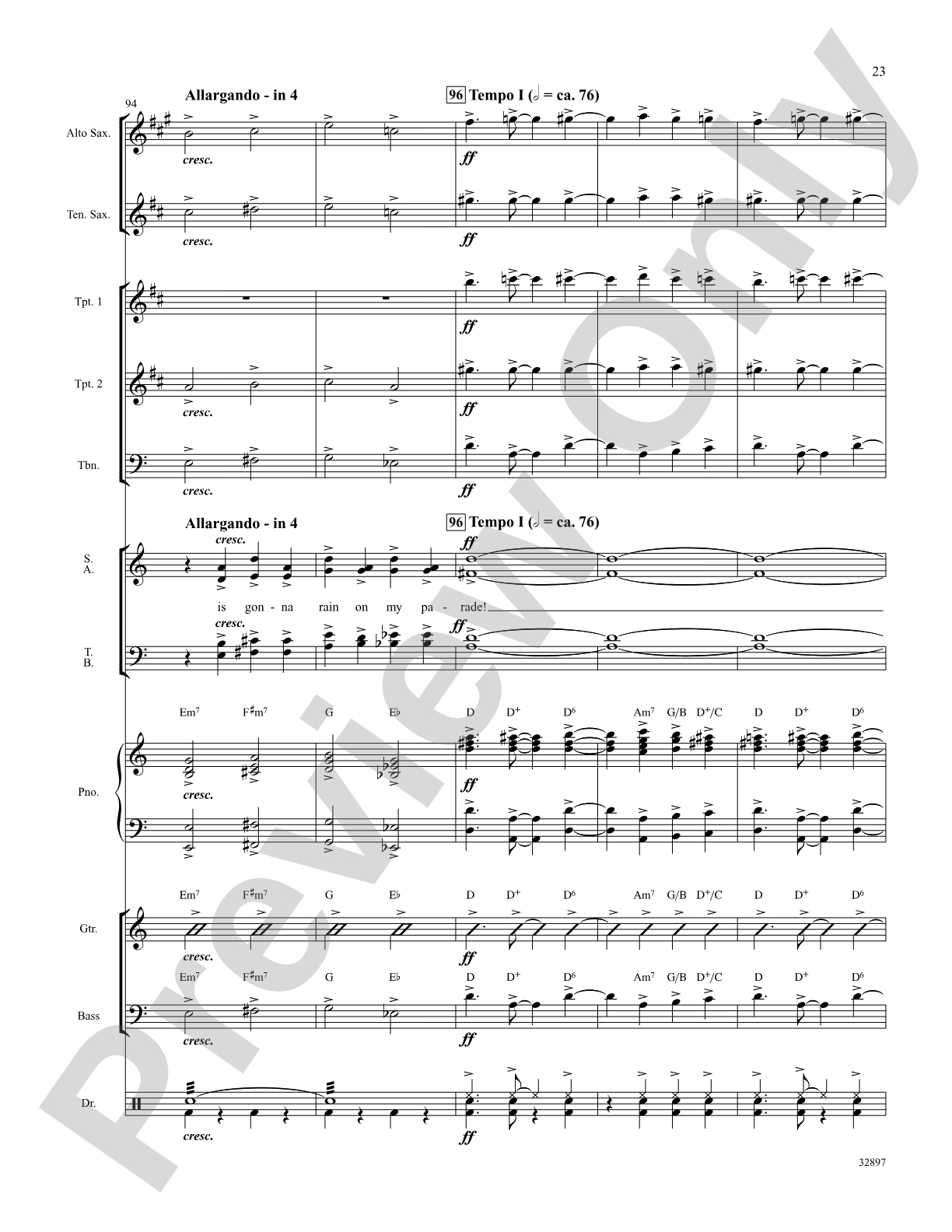 Don't Rain on My Parade (from the musical Funny Girl): Choral SoundPax