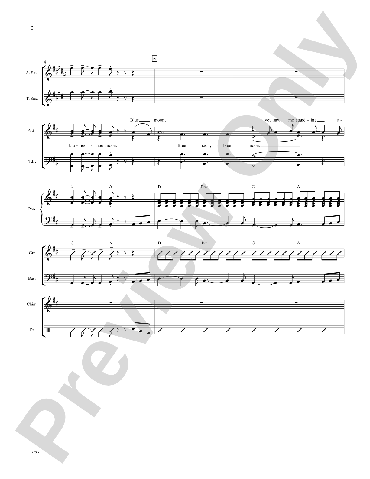 Blue Moon: Choral SoundPax