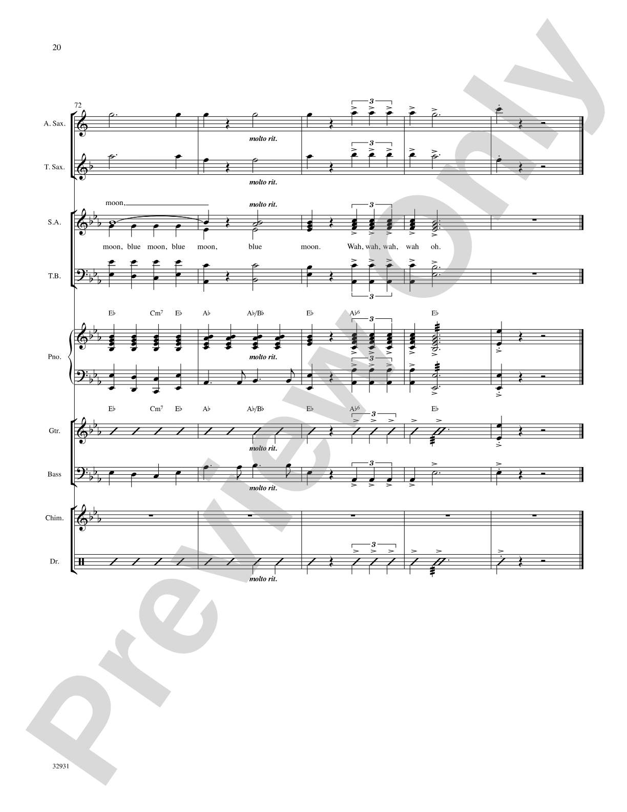 Blue Moon: Choral SoundPax