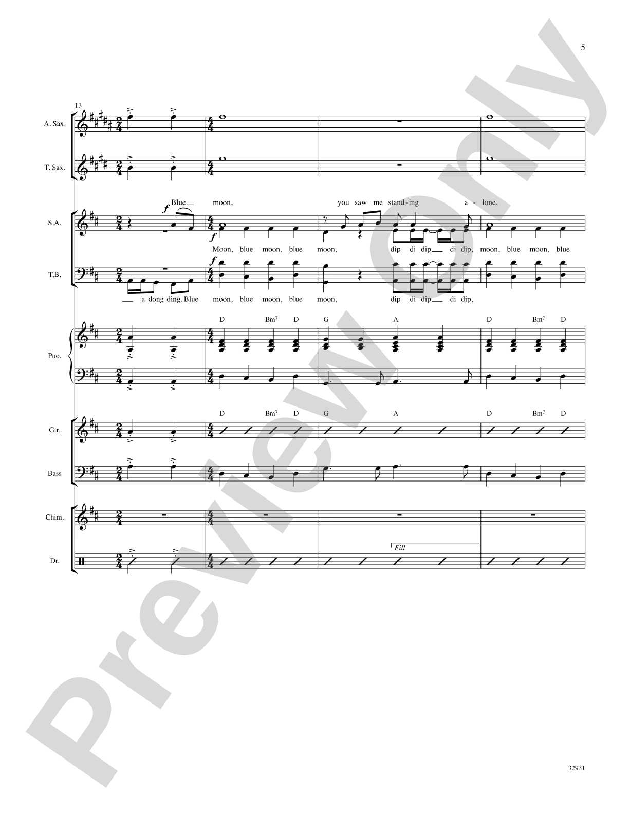 Blue Moon: Choral SoundPax