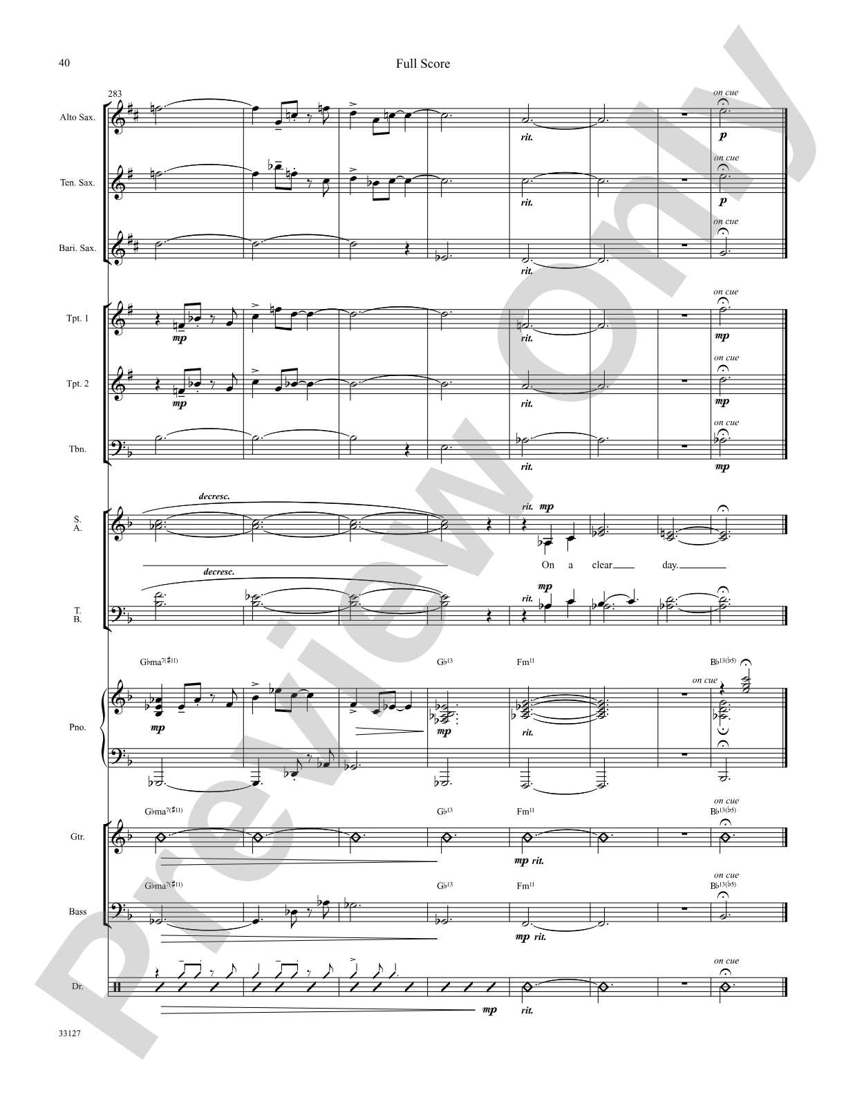 On a Clear Day: Choral SoundPax