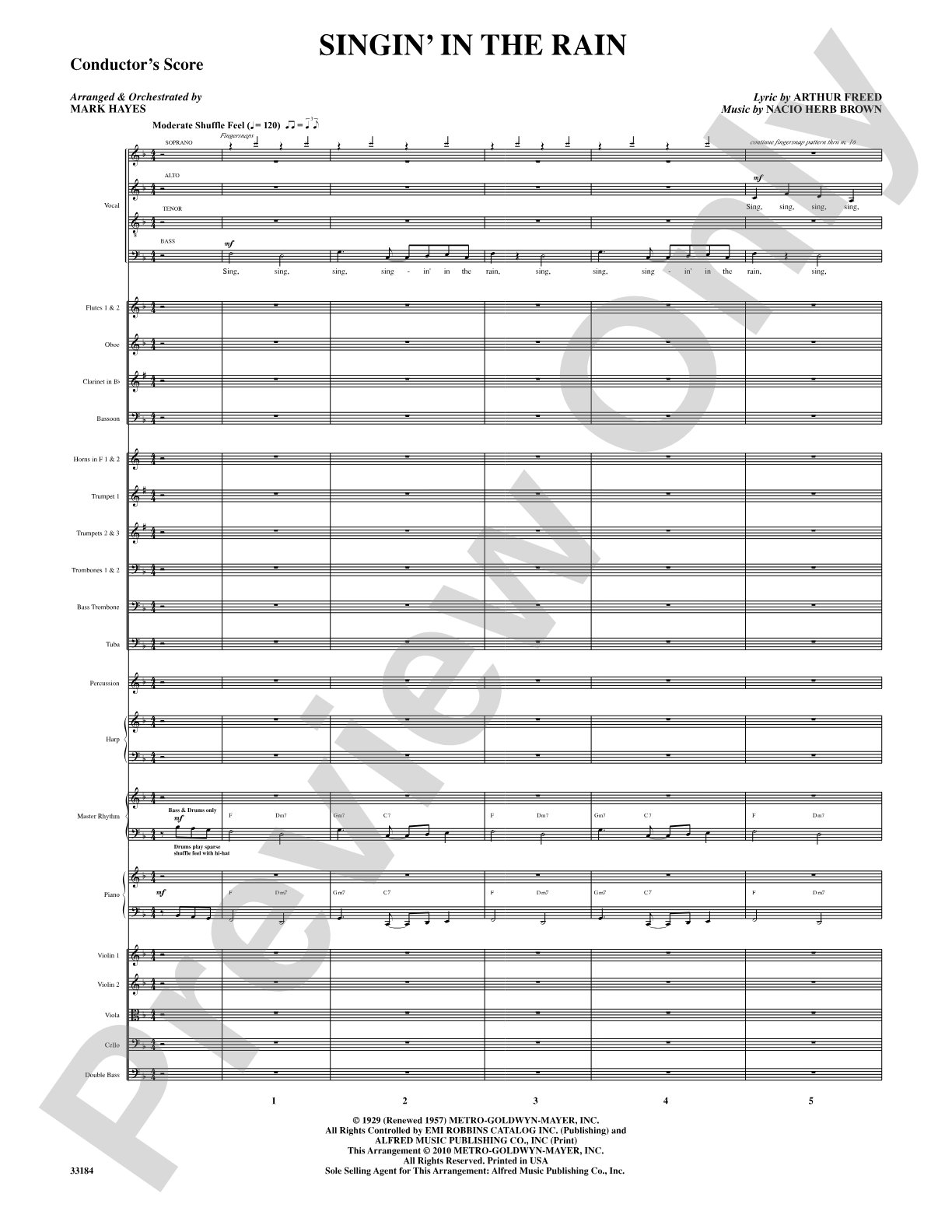 Singin' in the Rain: Choral SoundPax