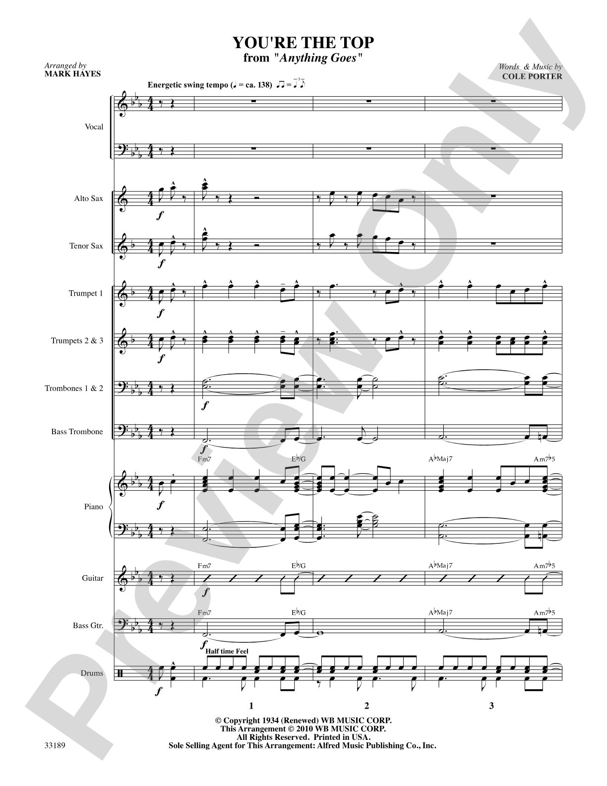 You're the Top (from the musical Anything Goes): Choral SoundPax