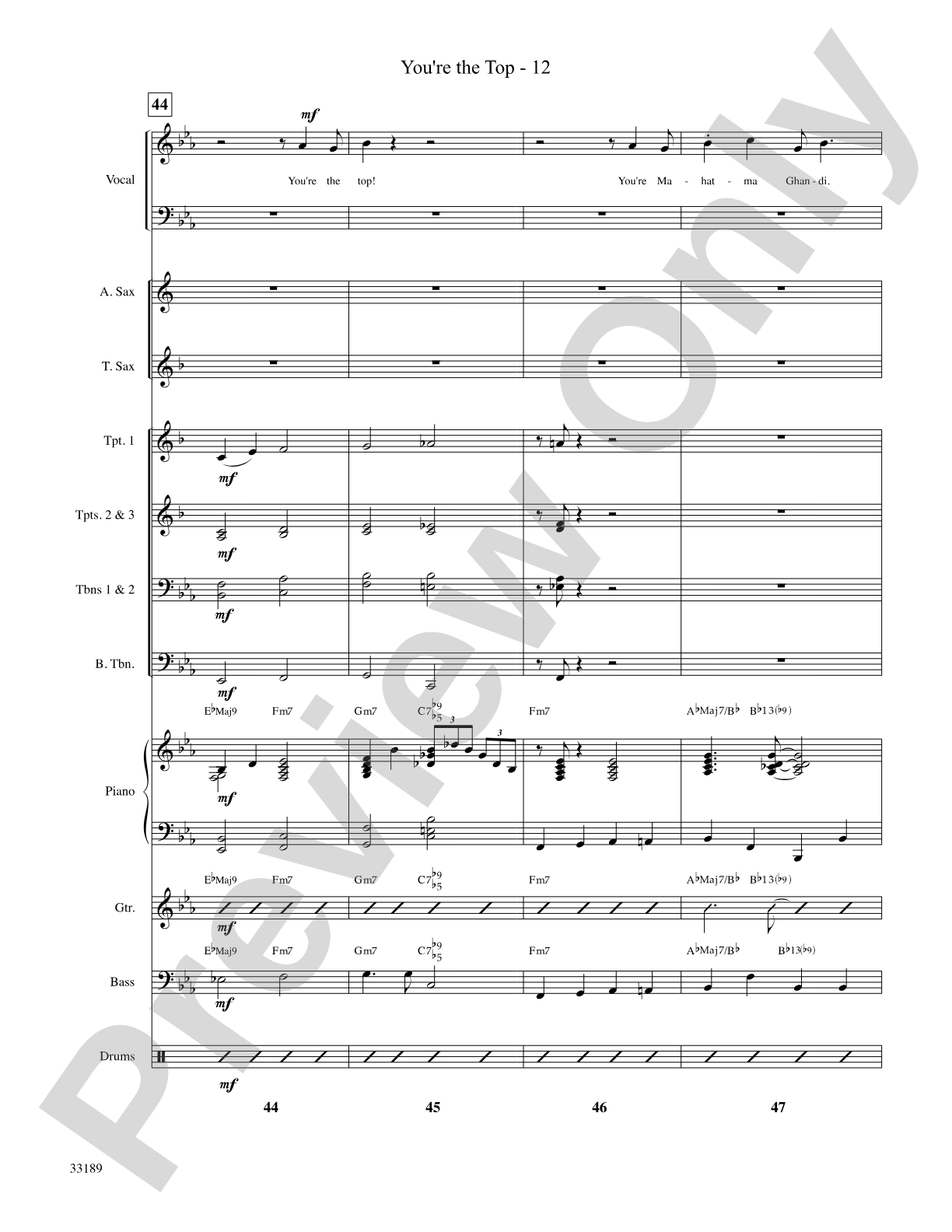 You're the Top (from the musical Anything Goes): Choral SoundPax