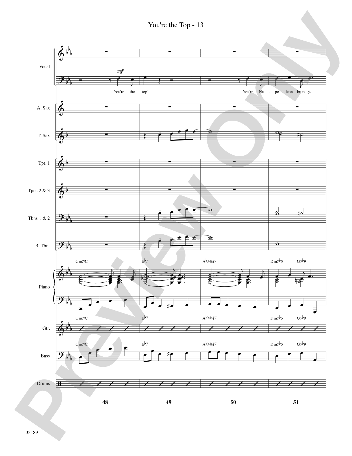 You're the Top (from the musical Anything Goes): Choral SoundPax