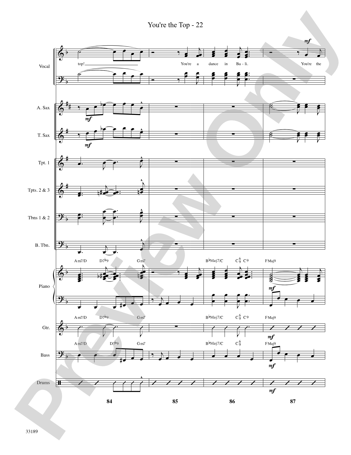 You're the Top (from the musical Anything Goes): Choral SoundPax