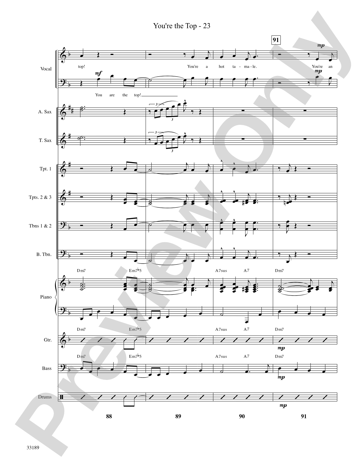 You're the Top (from the musical Anything Goes): Choral SoundPax