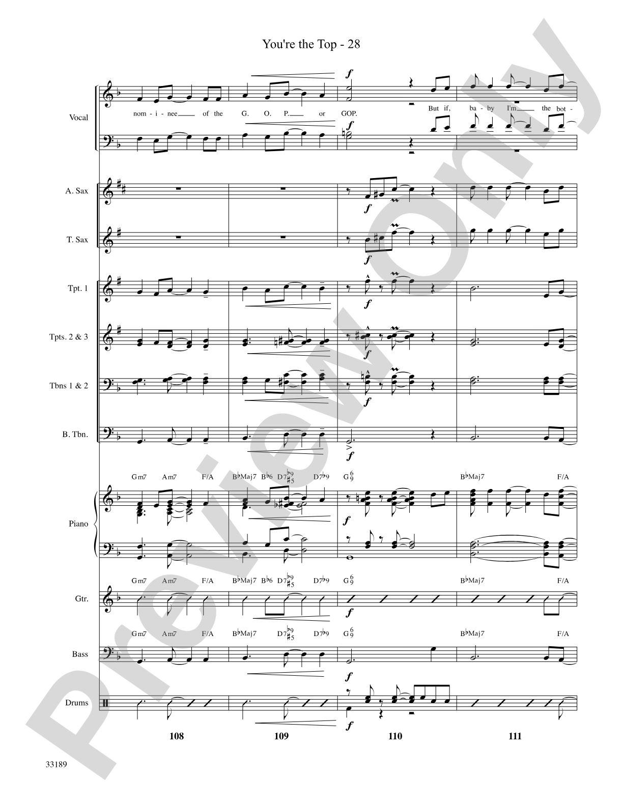 You're the Top (from the musical Anything Goes): Choral SoundPax