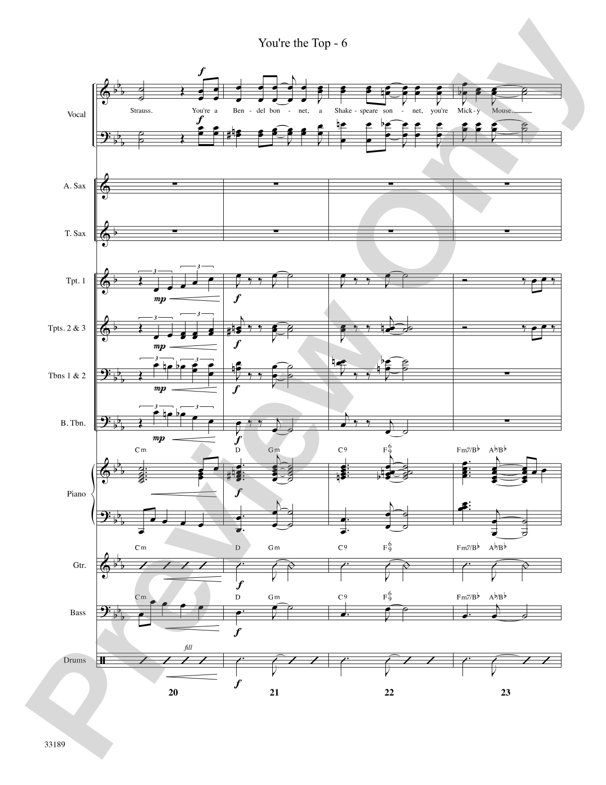 You're the Top (from the musical Anything Goes): Choral SoundPax