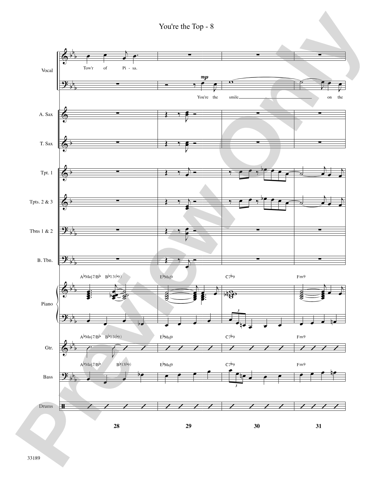 You're the Top (from the musical Anything Goes): Choral SoundPax