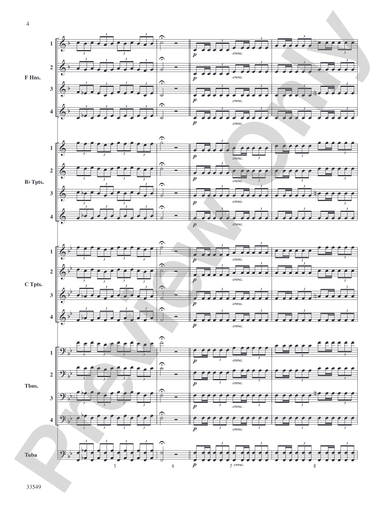 Woodbury Fanfare: Brass Quartet Score & Parts