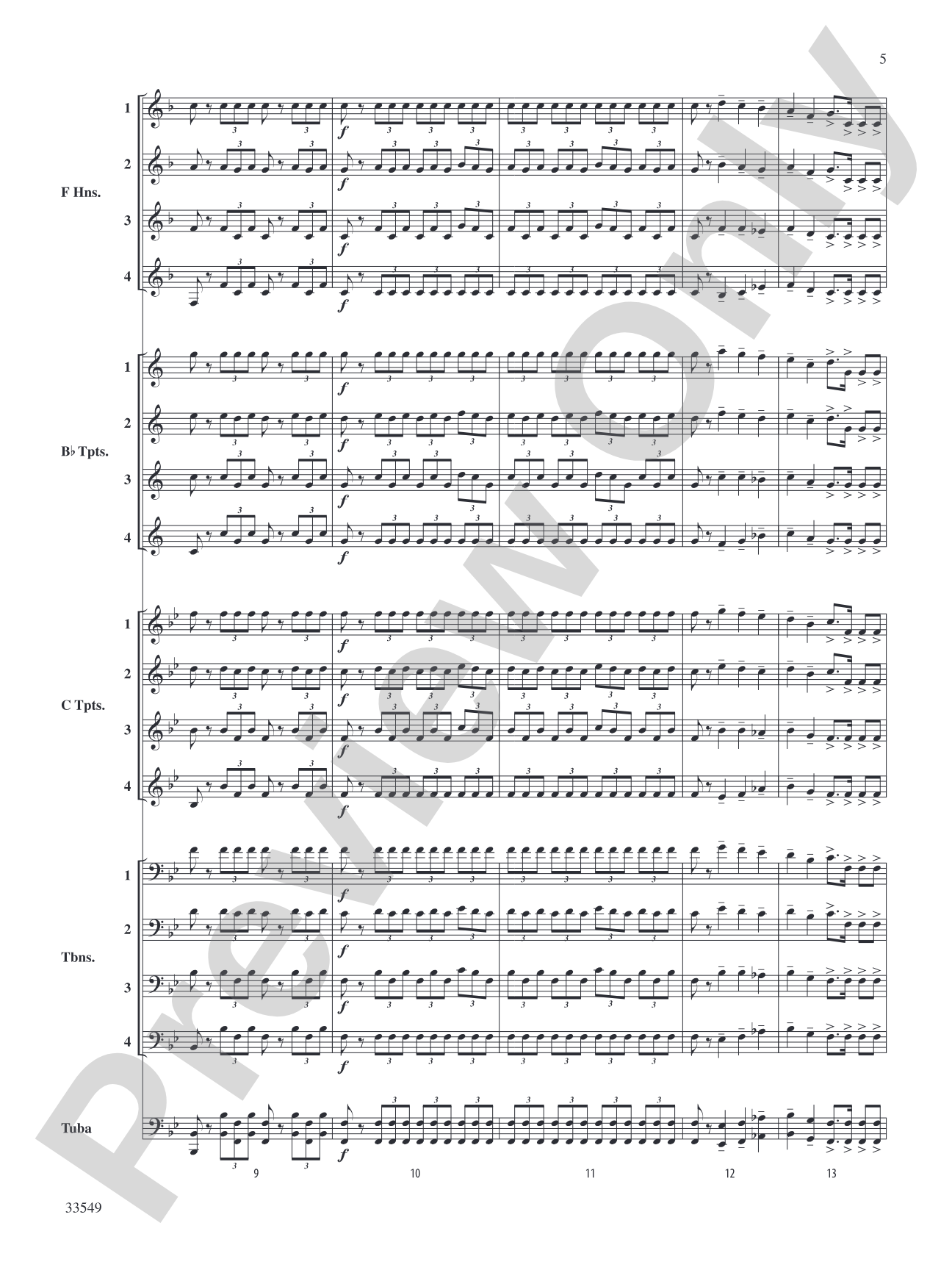 Woodbury Fanfare: Brass Quartet Score & Parts