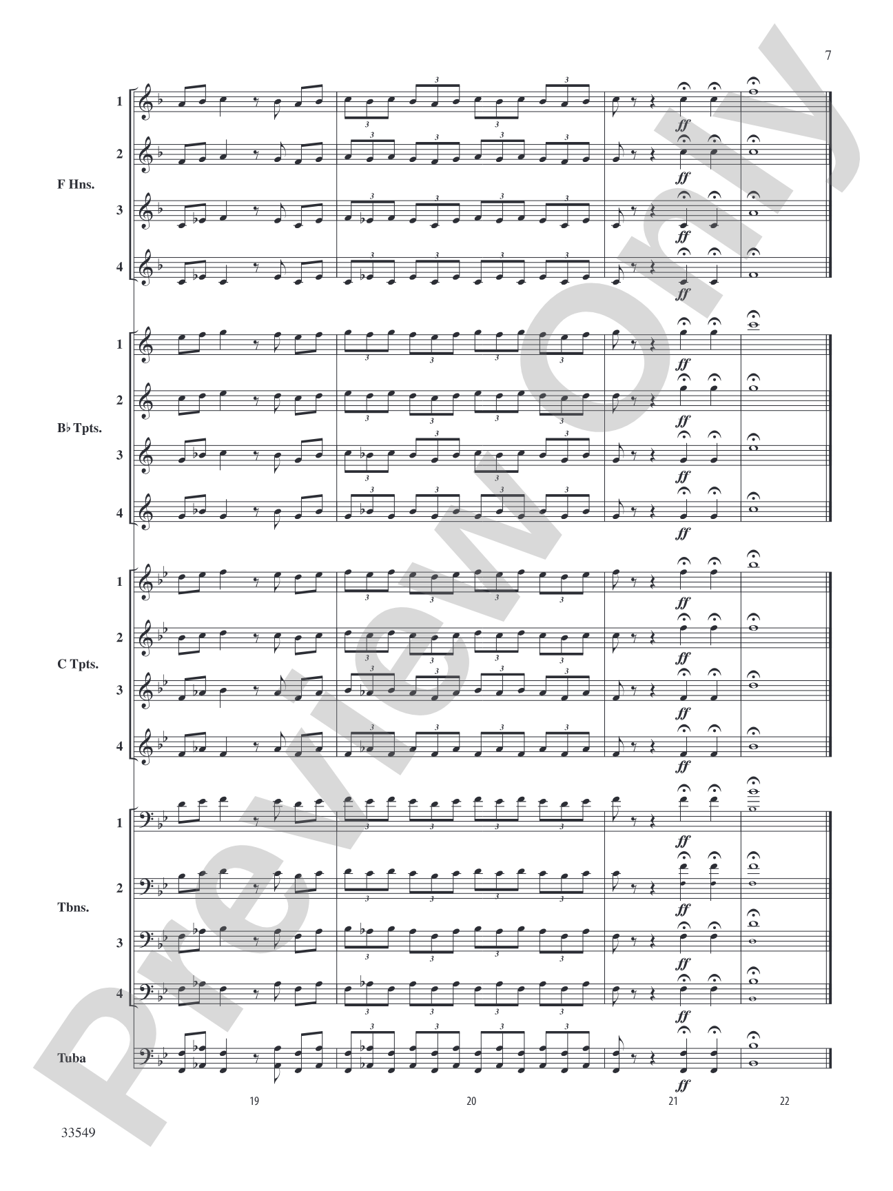 Woodbury Fanfare: Brass Quartet Score & Parts