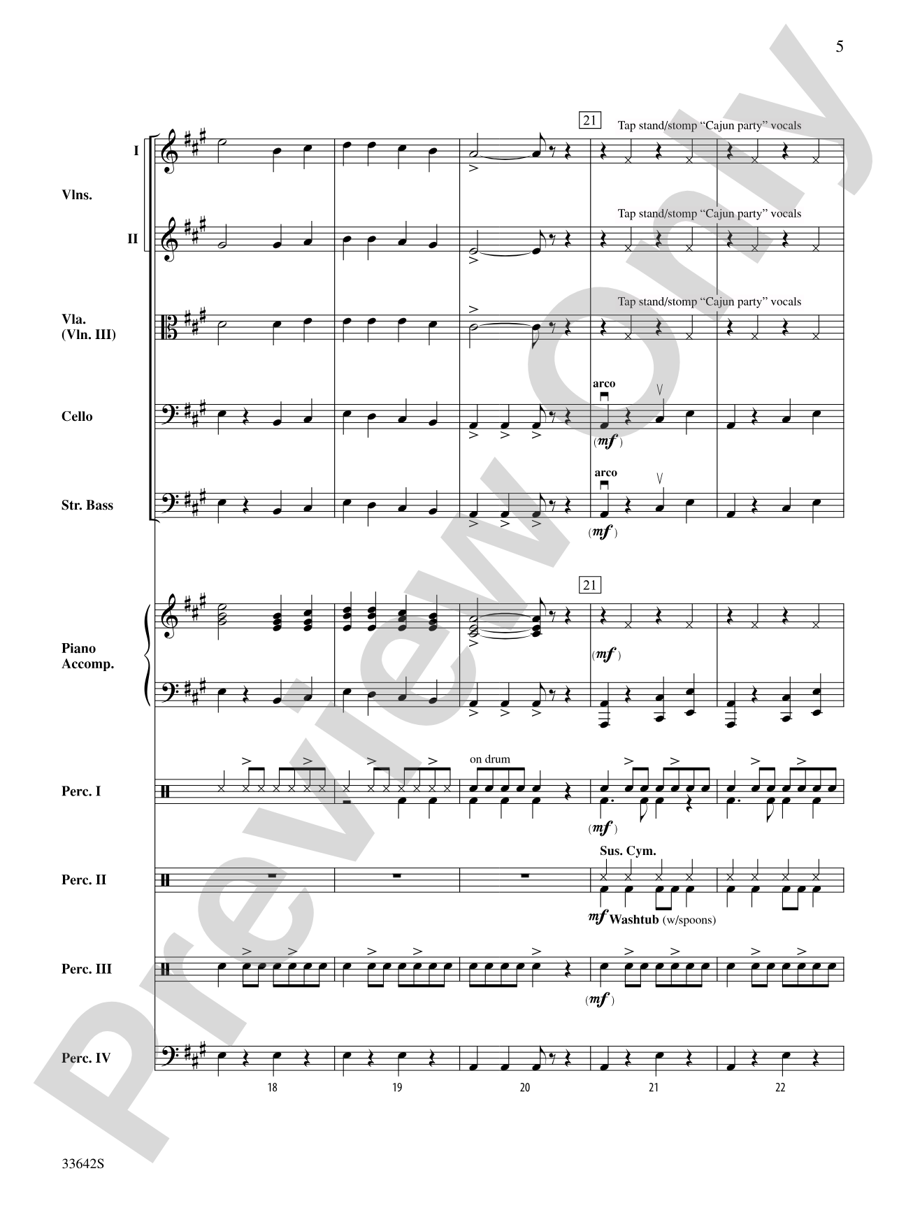 Dancin' on the Bayou: String Orchestra Conductor Score & Parts
