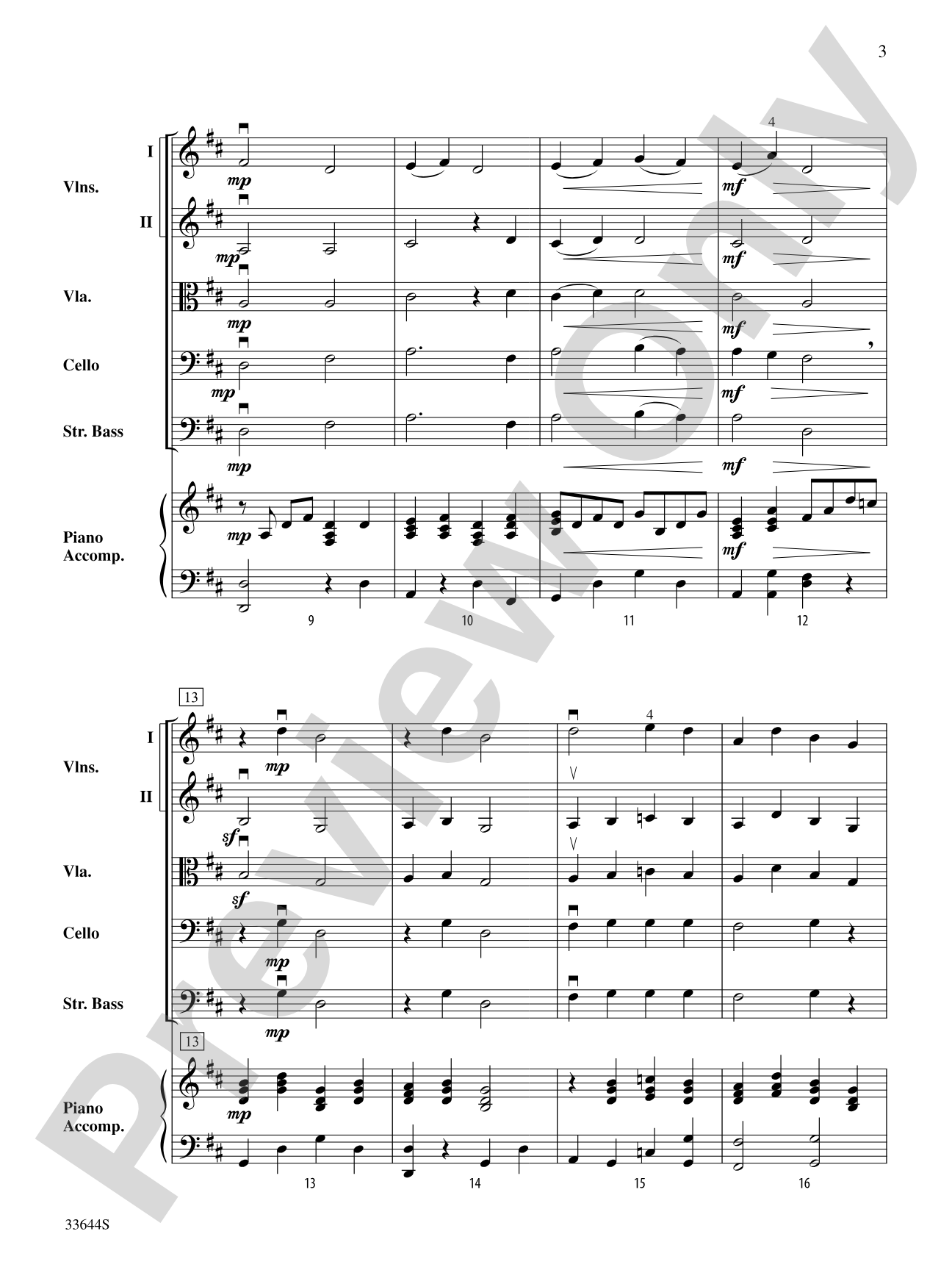 Dodo L'enfant Dors (Sleep, Baby Sleep): String Orchestra Conductor Score & Parts