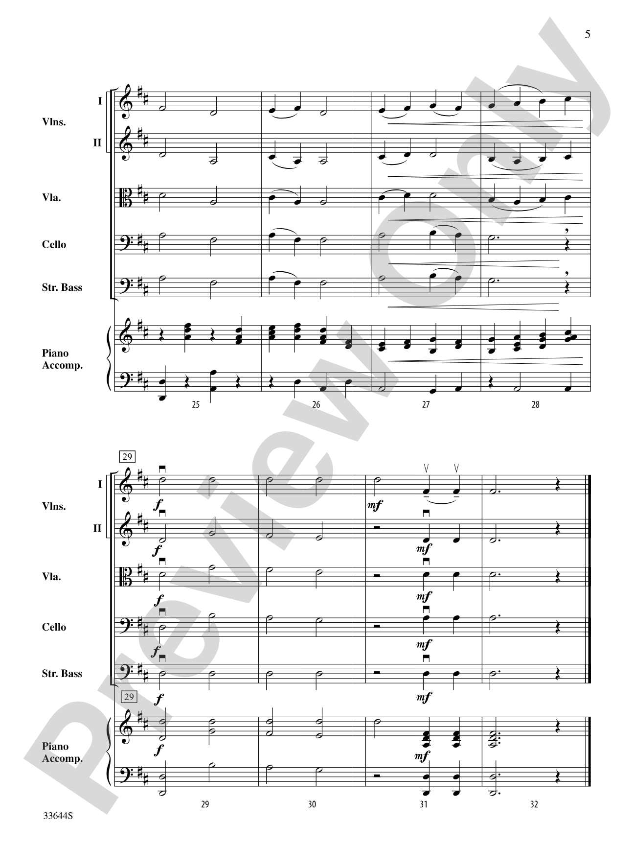 Dodo L'enfant Dors (Sleep, Baby Sleep): String Orchestra Conductor Score & Parts