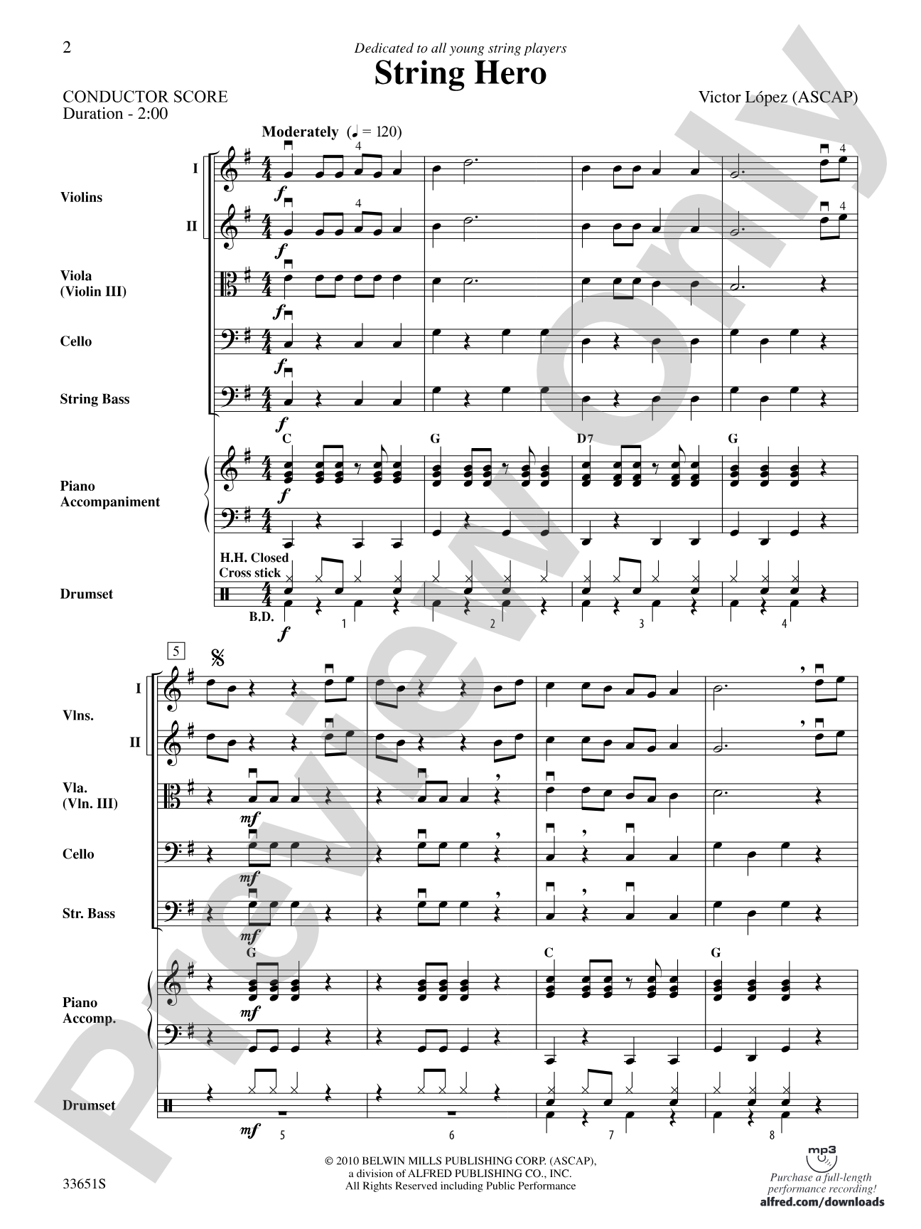 String Hero: String Orchestra Conductor Score & Parts
