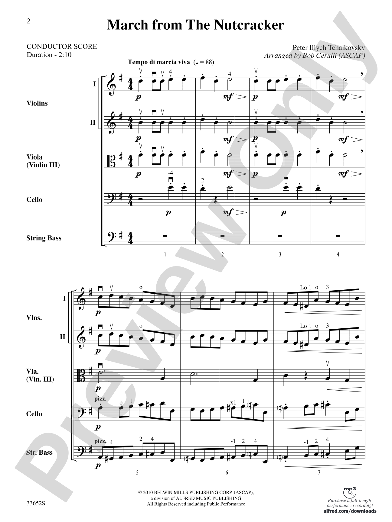 March from The Nutcracker: String Orchestra Conductor Score & Parts