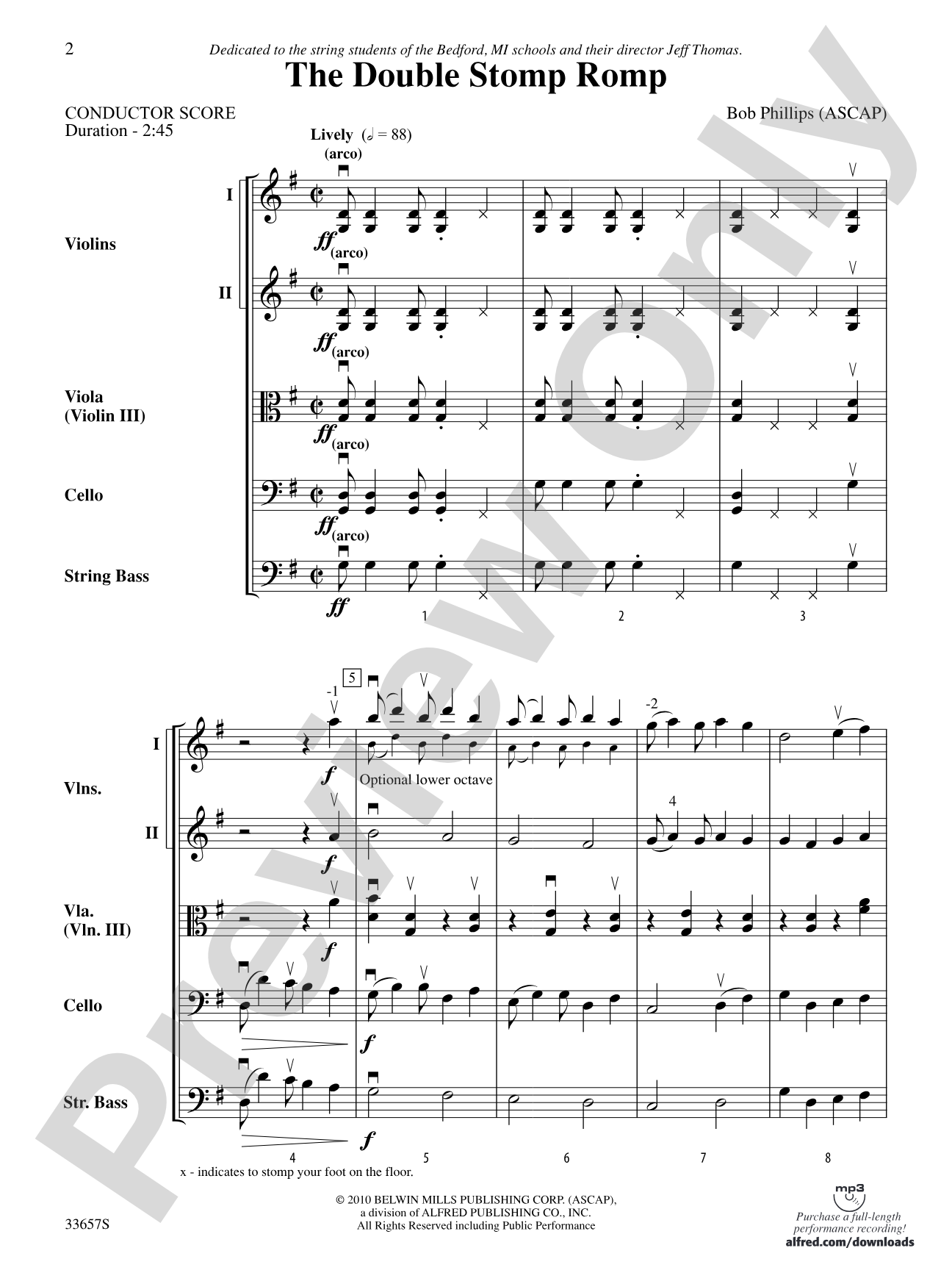 The Double Stomp Romp: String Orchestra Conductor Score & Parts