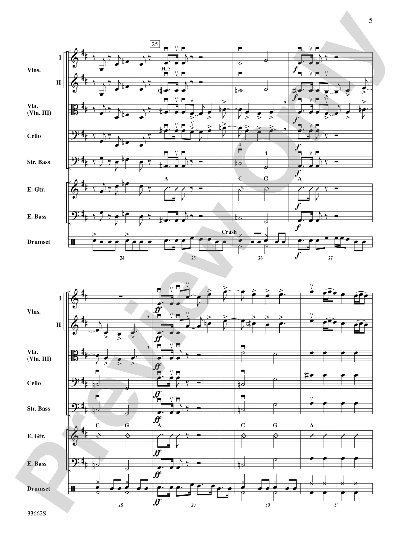 Sunshine of Your Love: String Orchestra Conductor Score & Parts