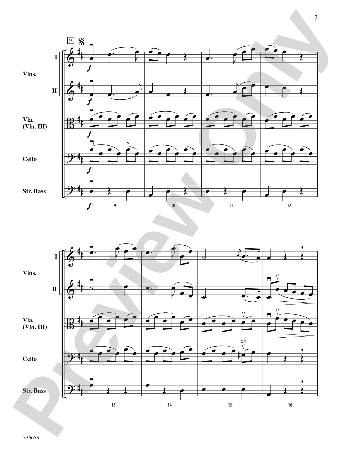 Adagio (from Clarinet Concerto in A Major, K. 622): String Orchestra Conductor Score & Parts