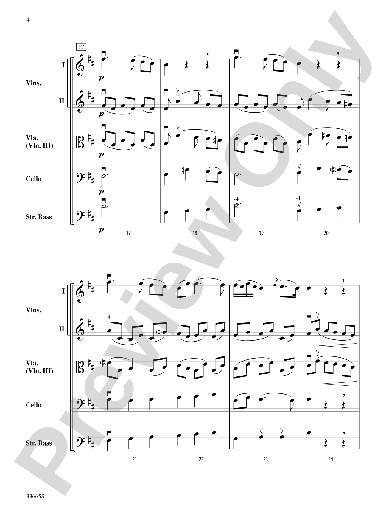Adagio (from Clarinet Concerto in A Major, K. 622): String Orchestra Conductor Score & Parts
