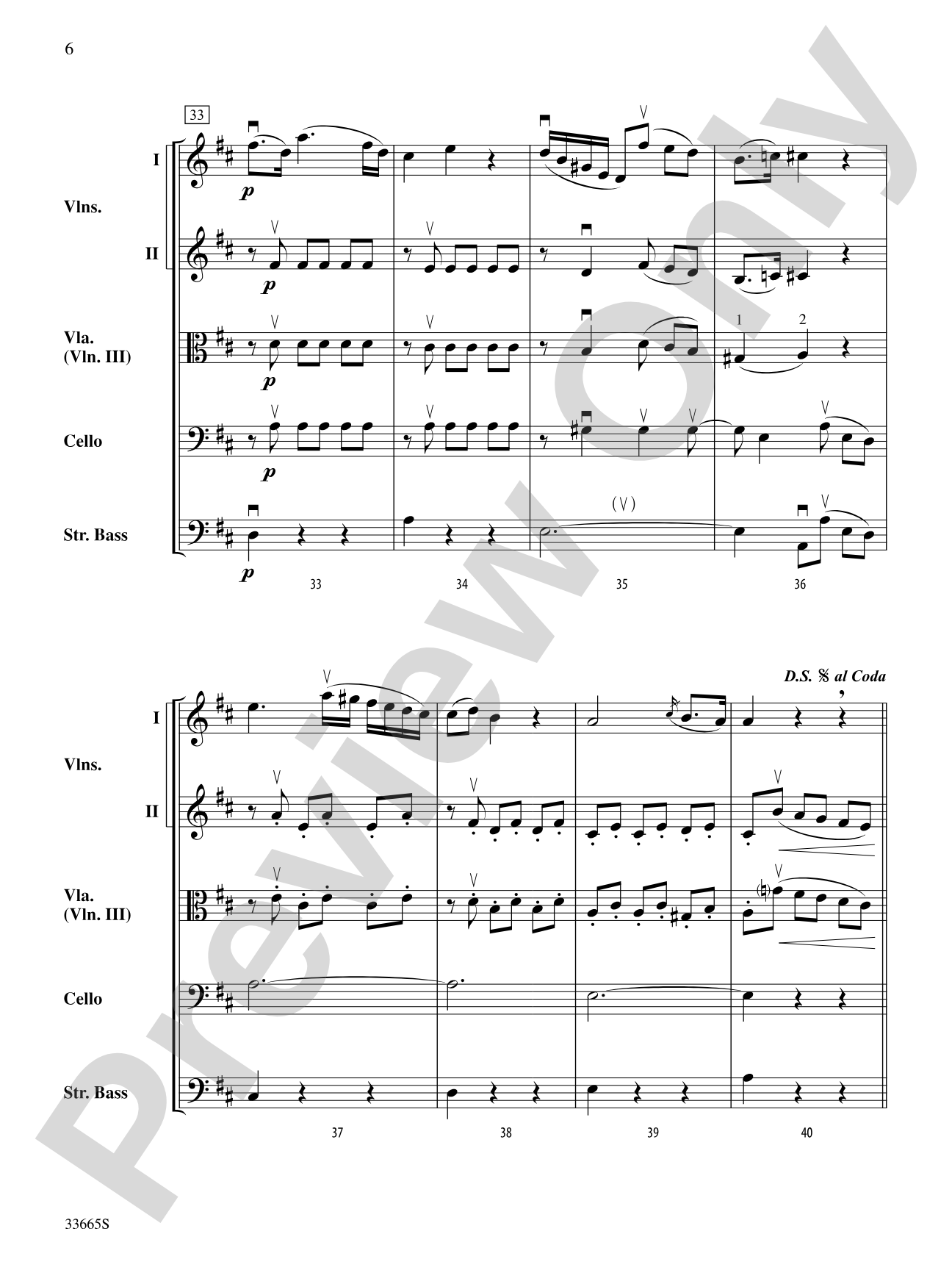 Adagio (from Clarinet Concerto in A Major, K. 622): String Orchestra Conductor Score & Parts
