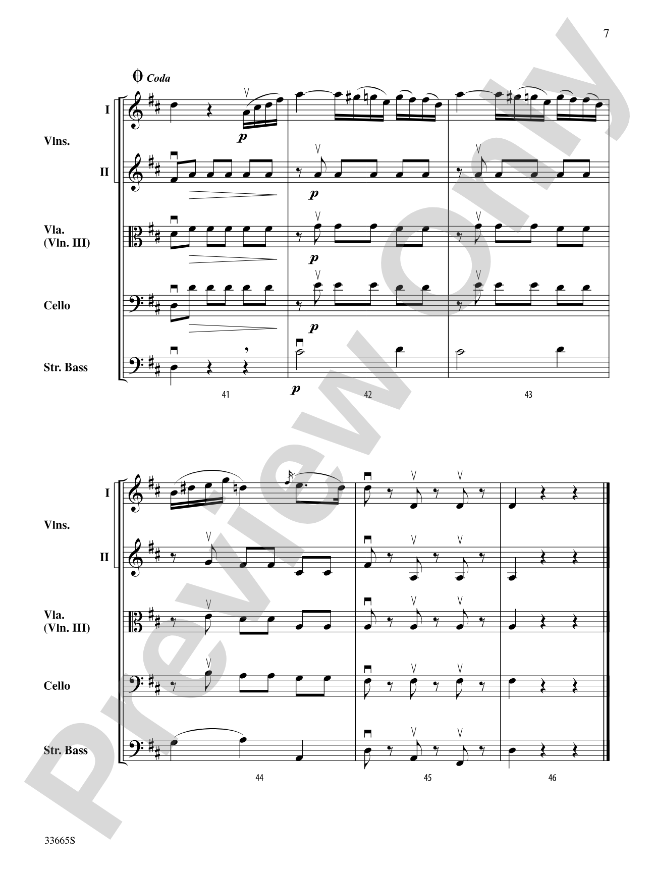 Adagio (from Clarinet Concerto in A Major, K. 622): String Orchestra Conductor Score & Parts