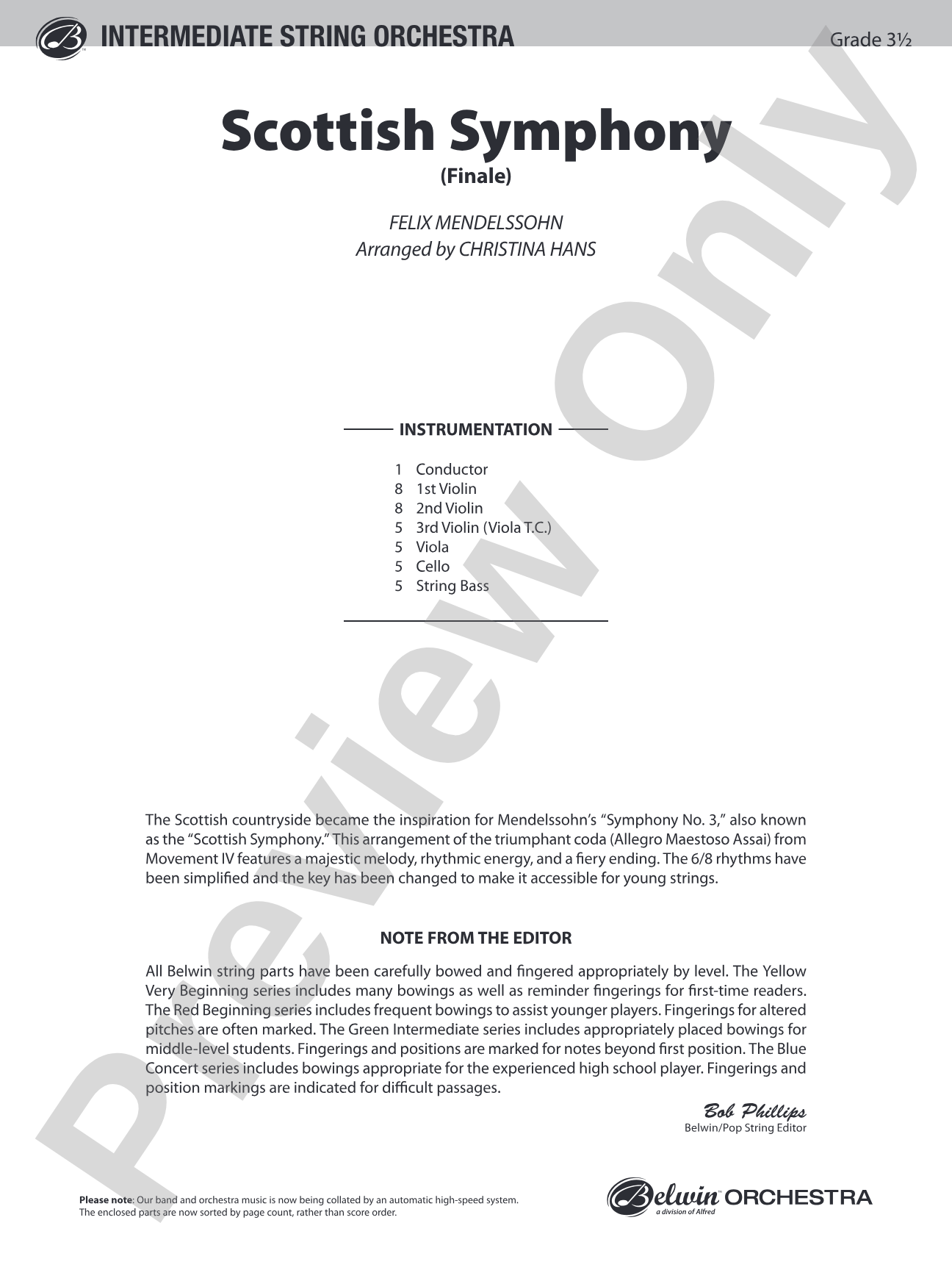 Scottish Symphony: Score