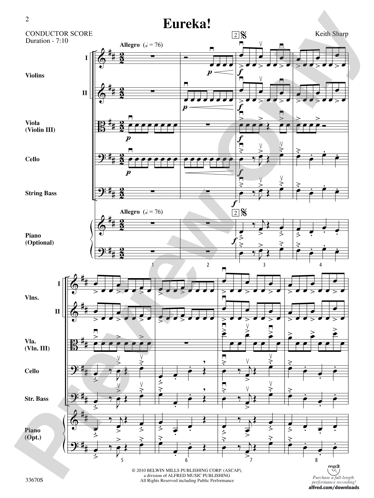 Eureka!: String Orchestra Conductor Score & Parts