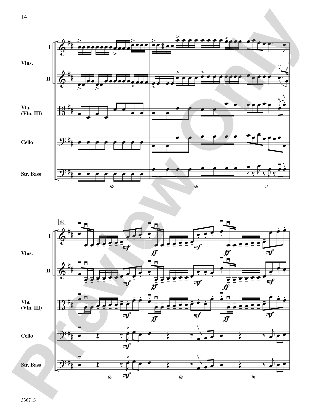 Allegro Vivo: String Orchestra Conductor Score & Parts
