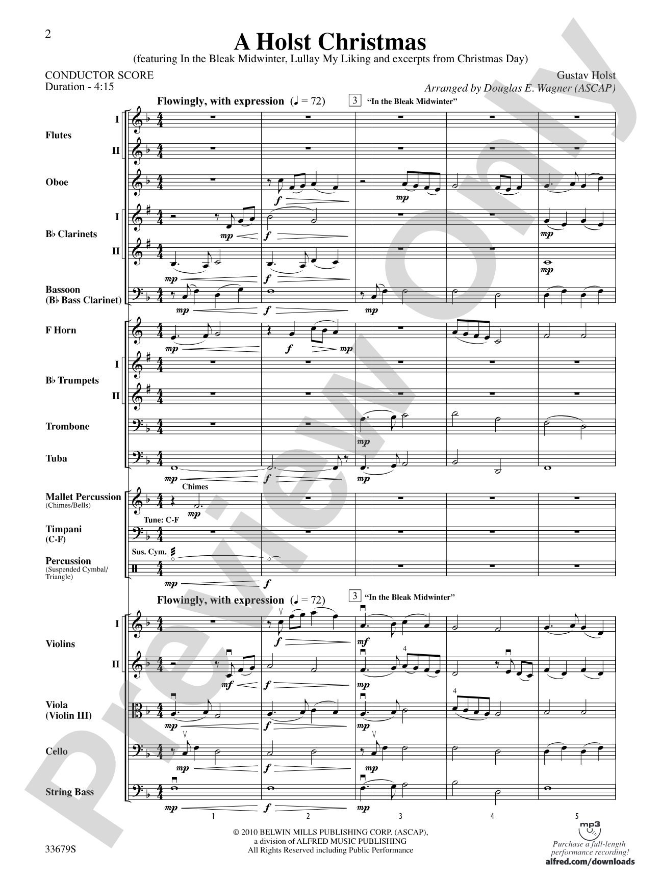 A Holst Christmas: Full Orchestra Conductor Score & Parts