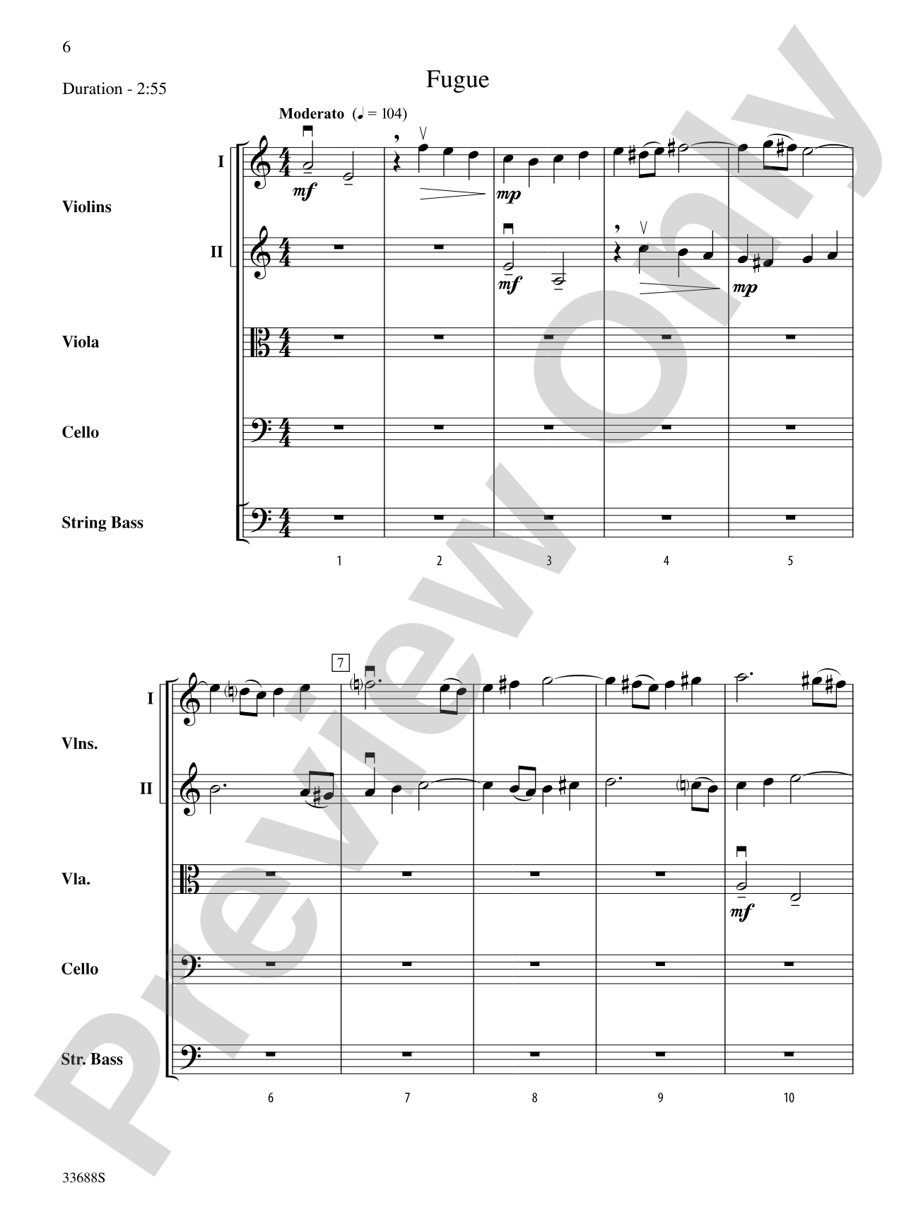 Prelude and Fugue in A Minor: String Orchestra Conductor Score & Parts