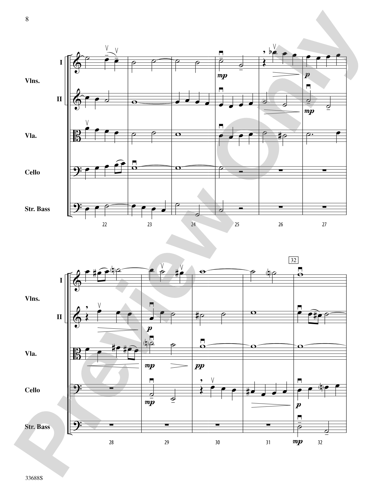 Prelude and Fugue in A Minor: String Orchestra Conductor Score & Parts