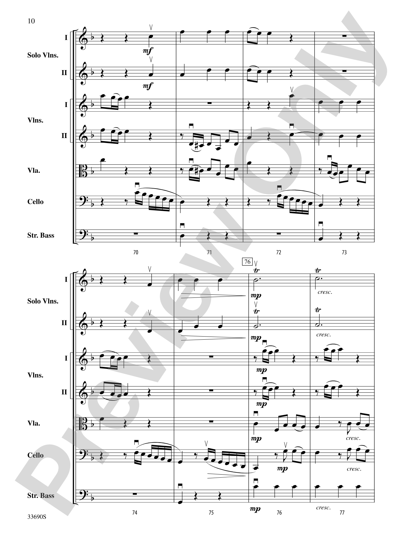 My Spirit Be Joyful (from Cantata No. 146): String Orchestra Conductor Score & Parts