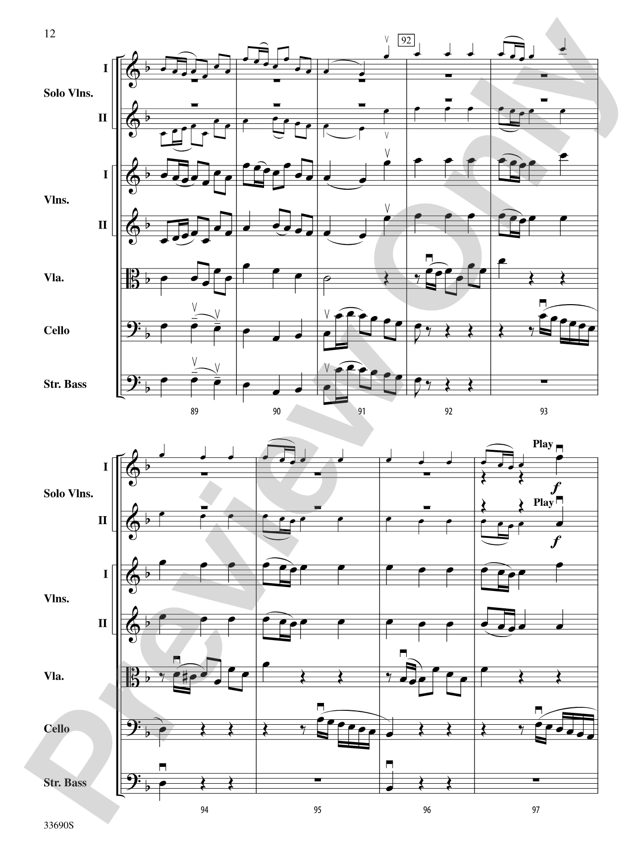 My Spirit Be Joyful (from Cantata No. 146): String Orchestra Conductor Score & Parts