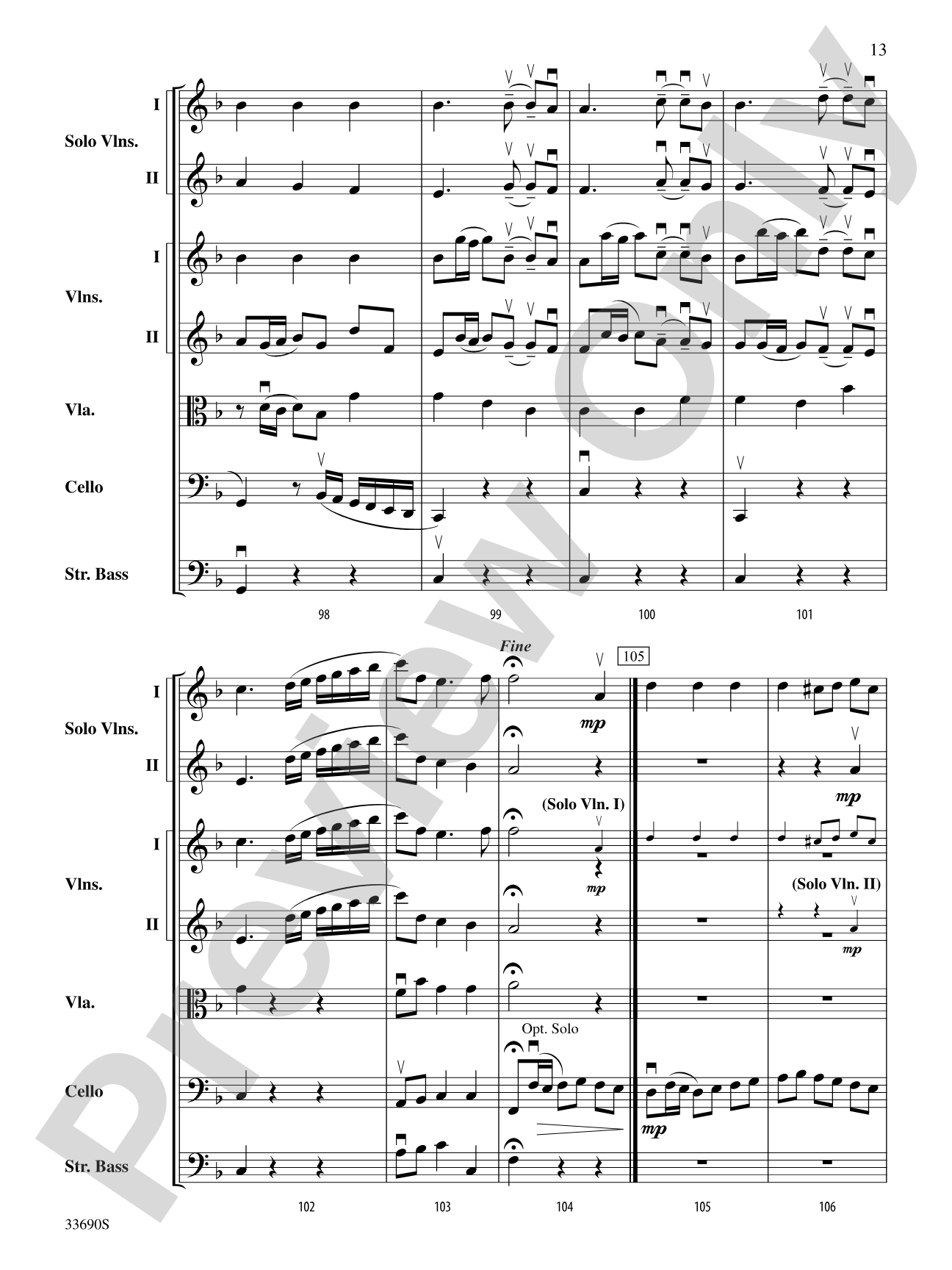 My Spirit Be Joyful (from Cantata No. 146): String Orchestra Conductor Score & Parts