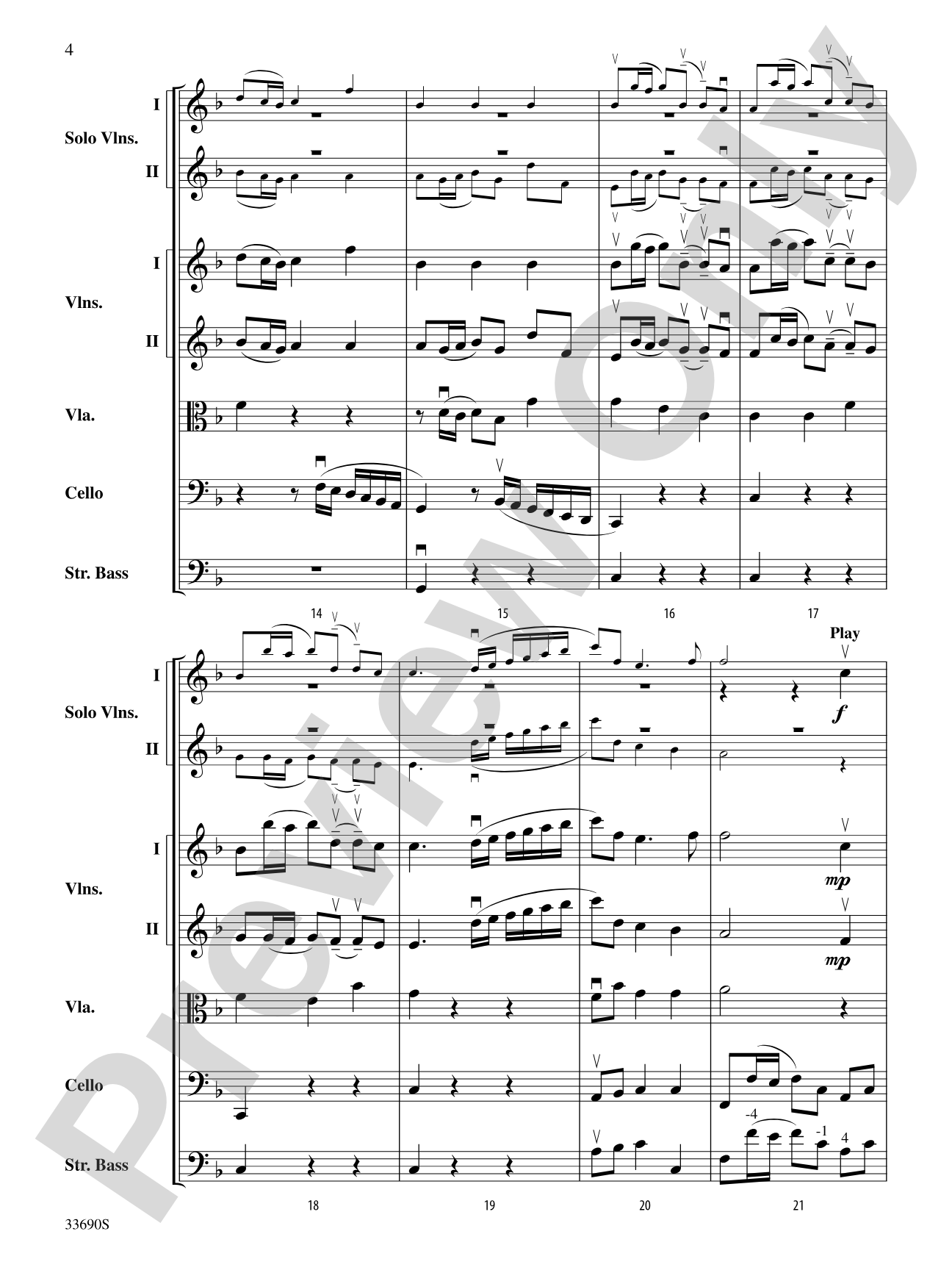 My Spirit Be Joyful (from Cantata No. 146): String Orchestra Conductor Score & Parts