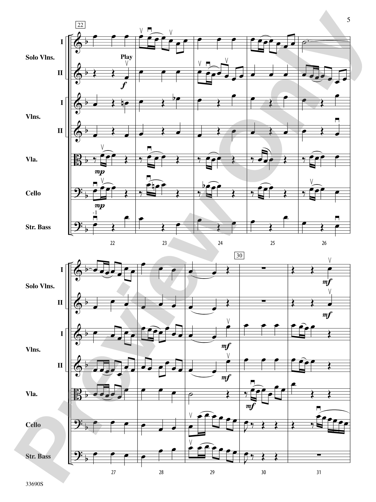 My Spirit Be Joyful (from Cantata No. 146): String Orchestra Conductor Score & Parts