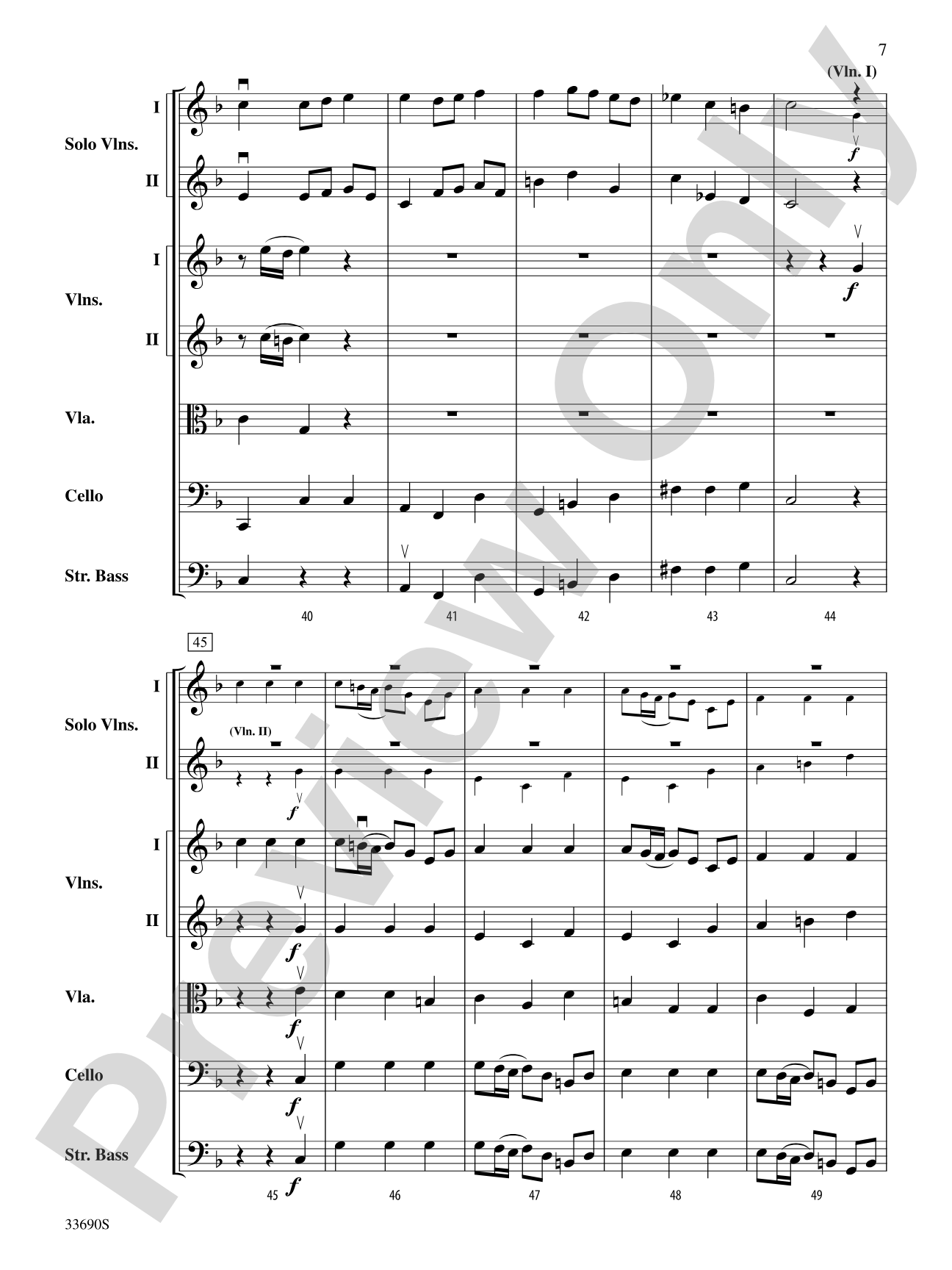 My Spirit Be Joyful (from Cantata No. 146): String Orchestra Conductor Score & Parts