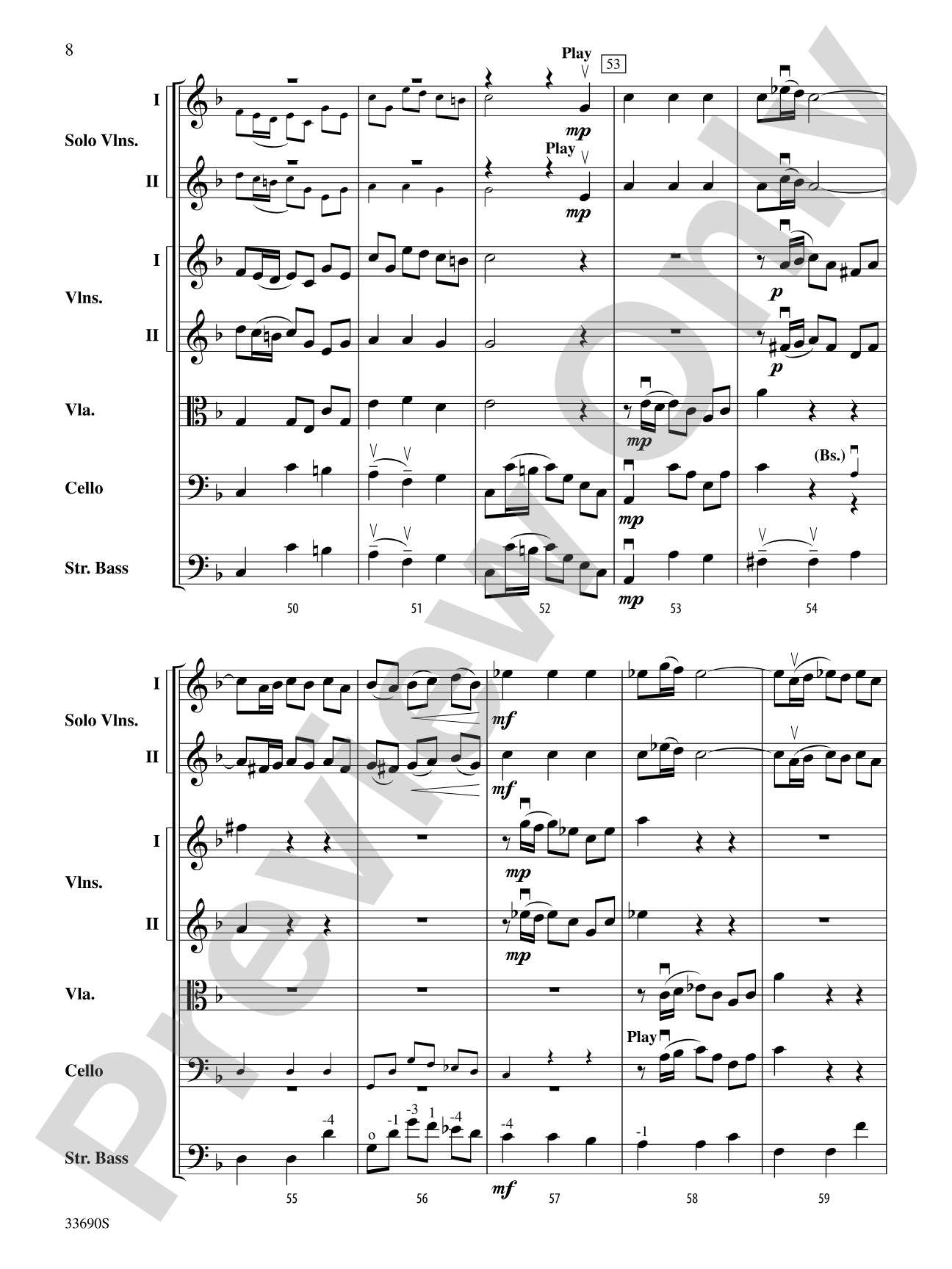 My Spirit Be Joyful (from Cantata No. 146): String Orchestra Conductor Score & Parts