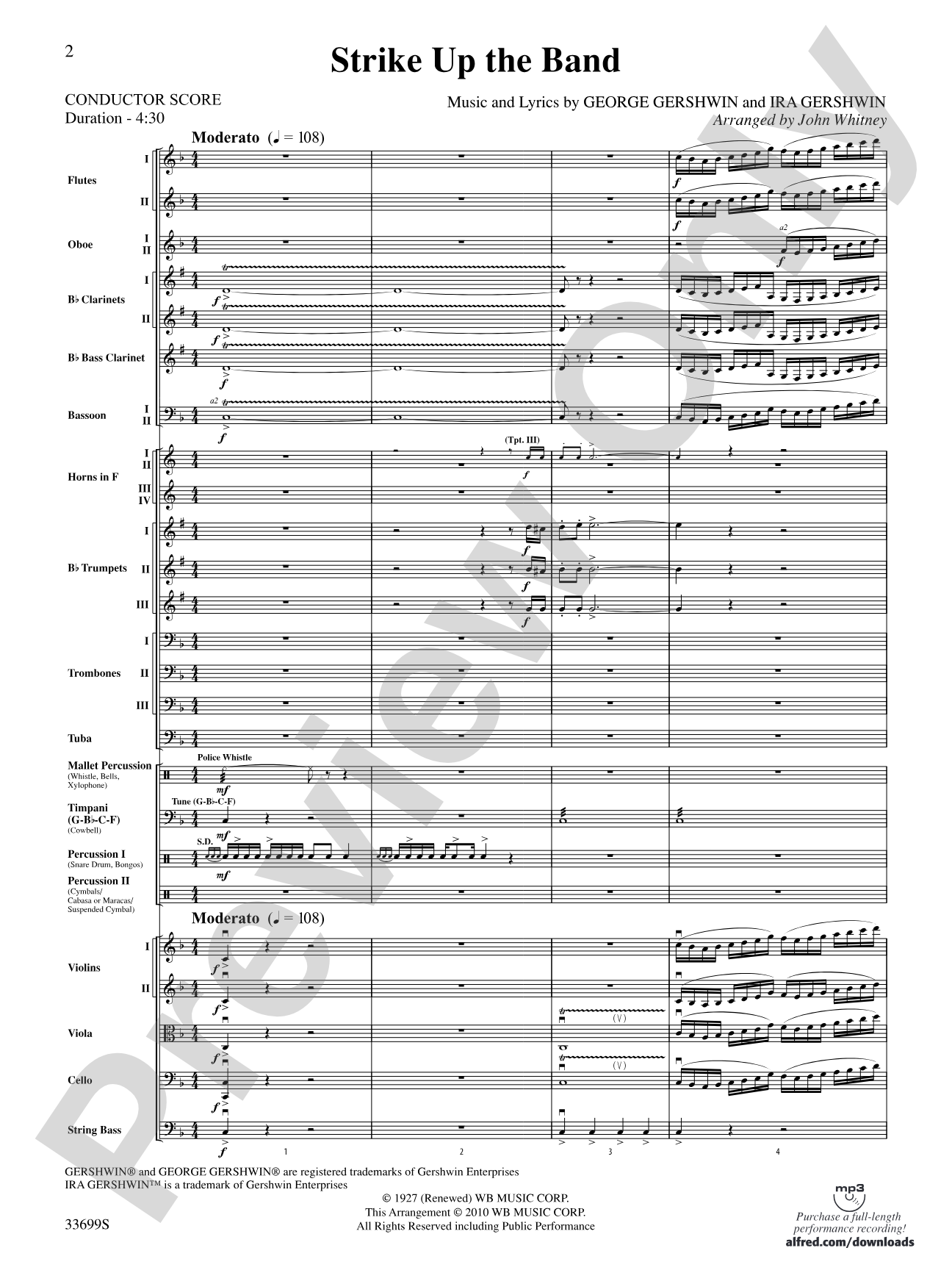 Strike Up the Band: Full Orchestra Conductor Score & Parts