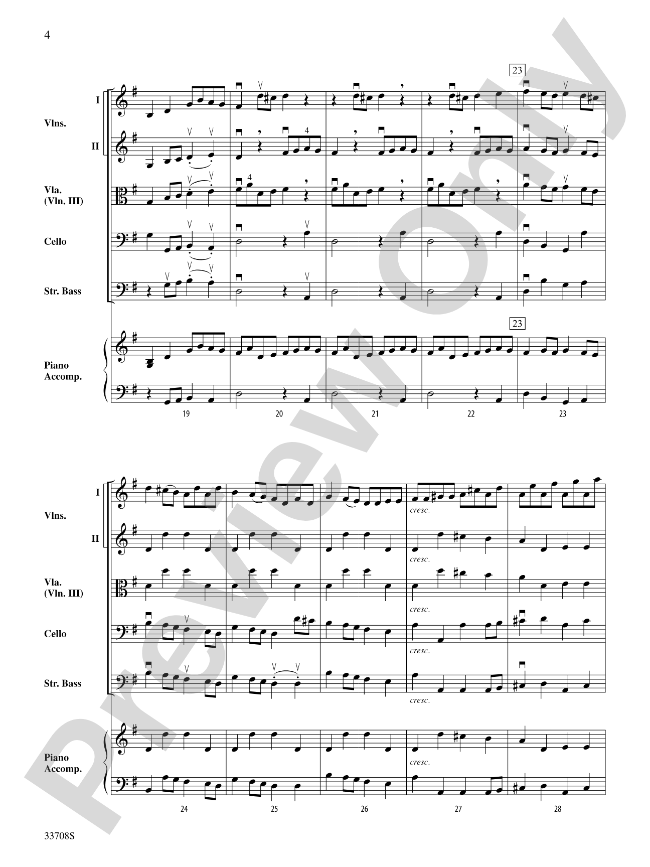 Brandenburg Concerto No. 3 (First Movement): String Orchestra Conductor Score & Parts
