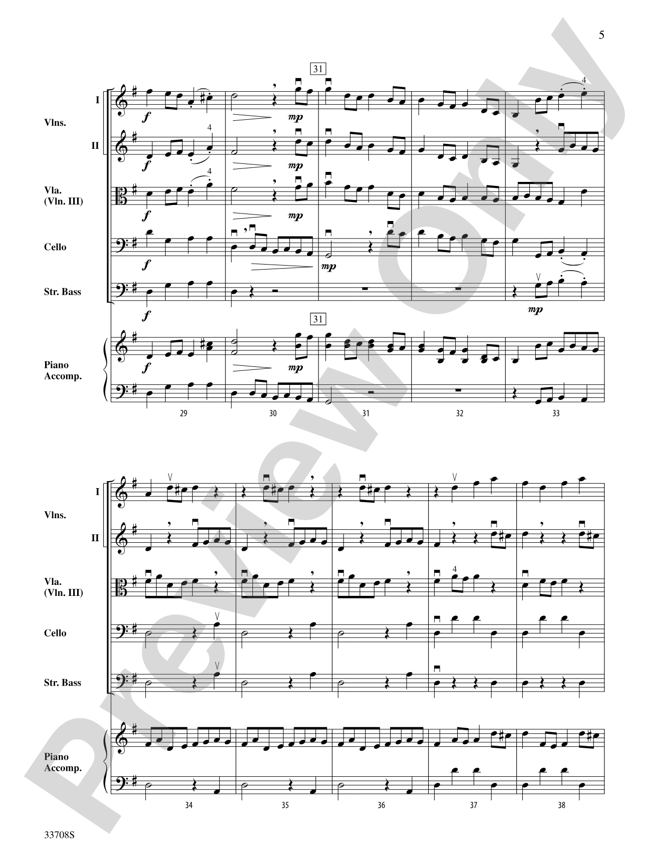 Brandenburg Concerto No. 3 (First Movement): String Orchestra Conductor Score & Parts
