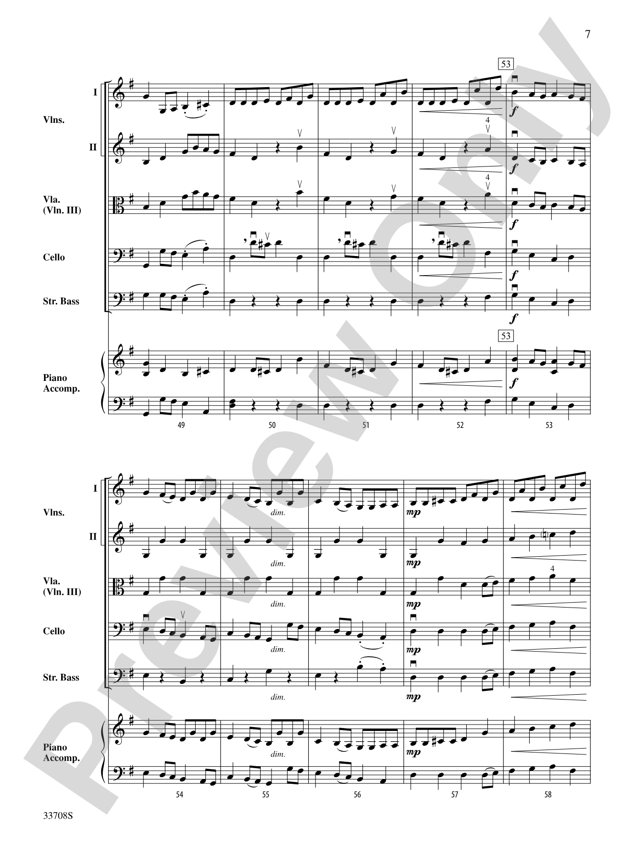 Brandenburg Concerto No. 3 (First Movement): String Orchestra Conductor Score & Parts