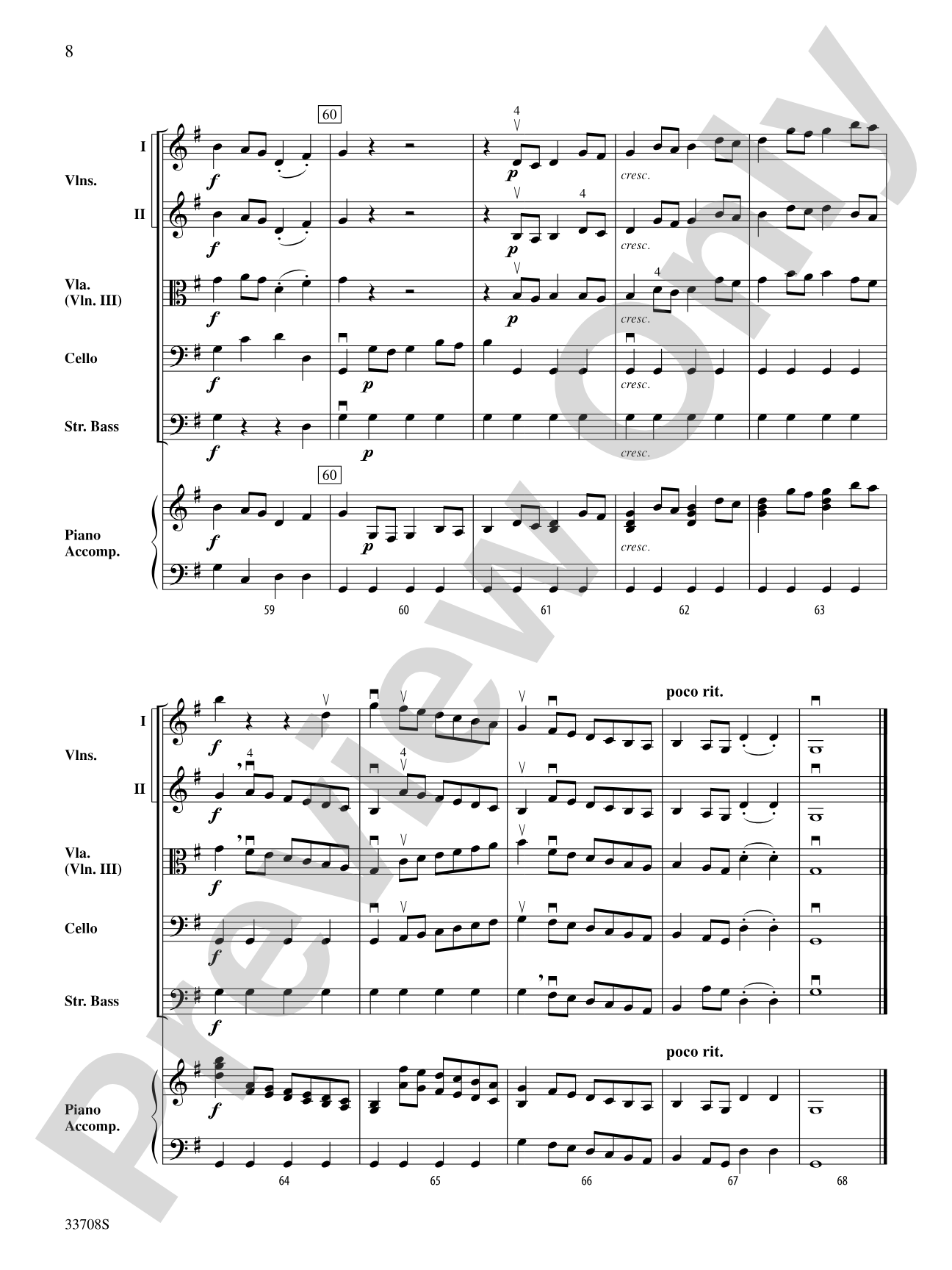Brandenburg Concerto No. 3 (First Movement): String Orchestra Conductor Score & Parts