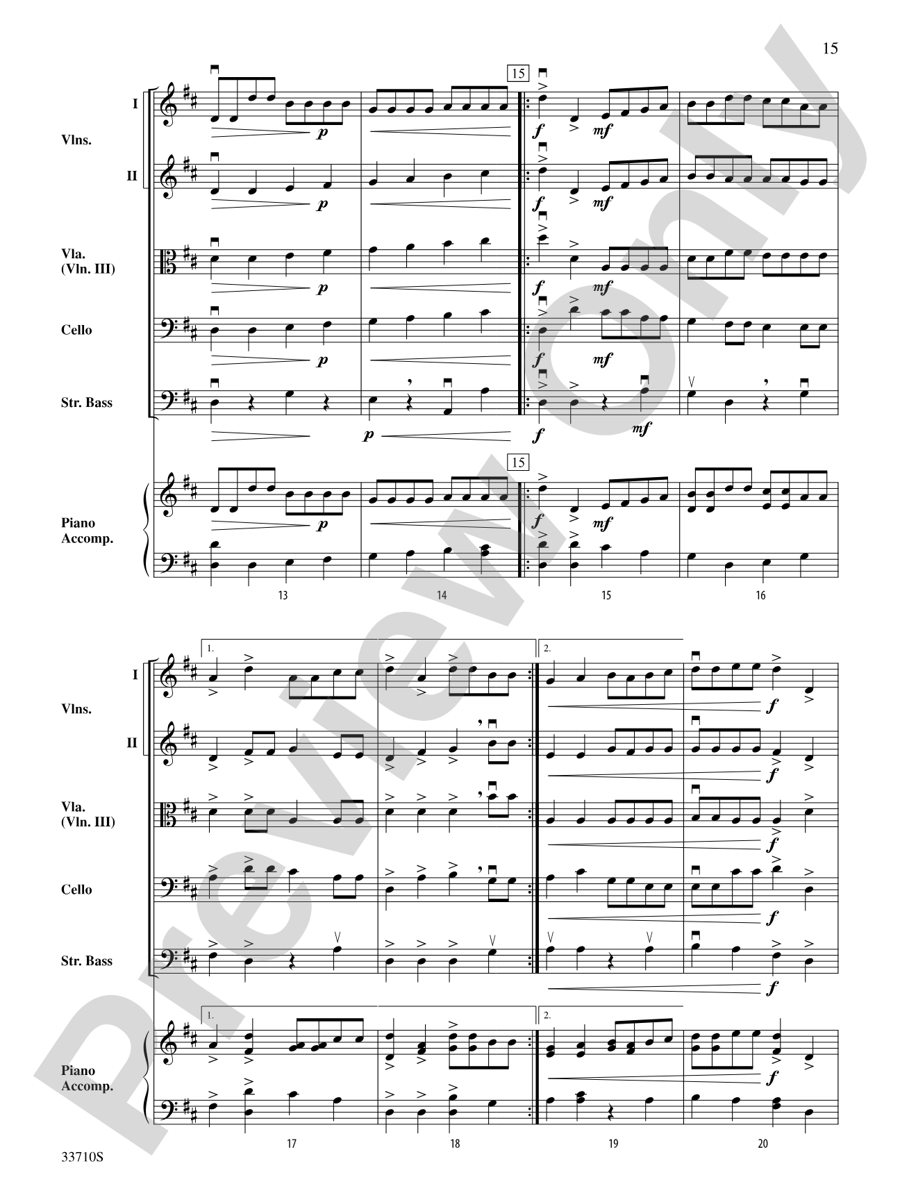 Sweet Suite: String Orchestra Conductor Score & Parts