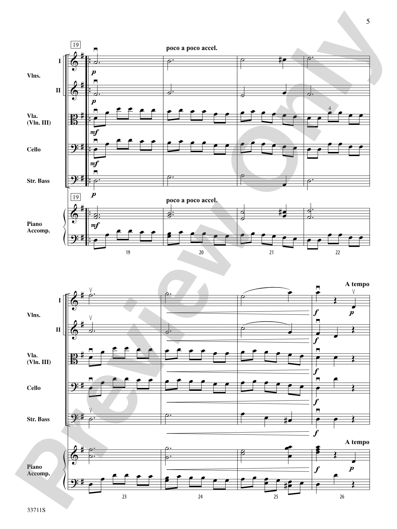 Minuet in G: String Orchestra Conductor Score & Parts