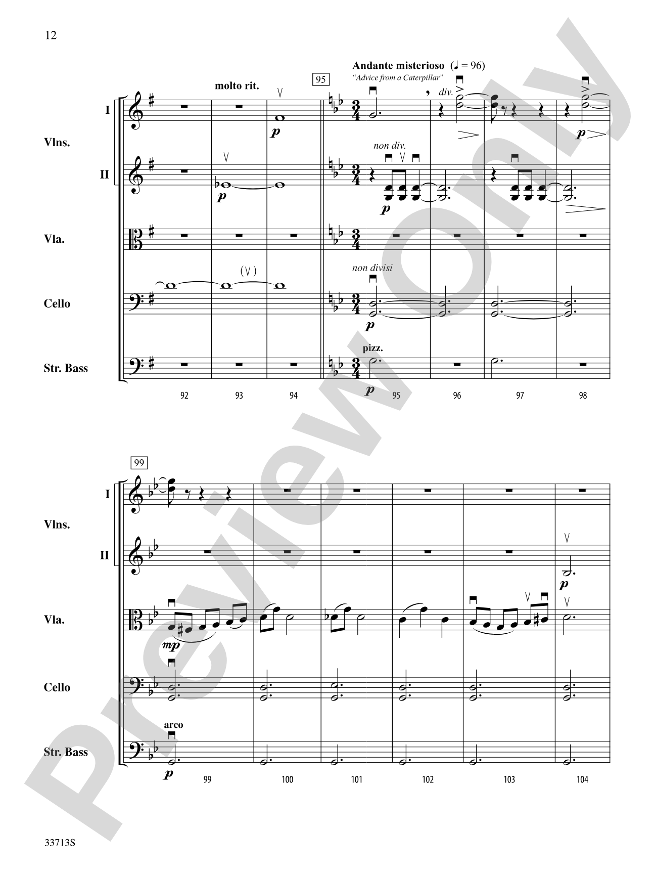 Wonderland Variations: String Orchestra Conductor Score & Parts