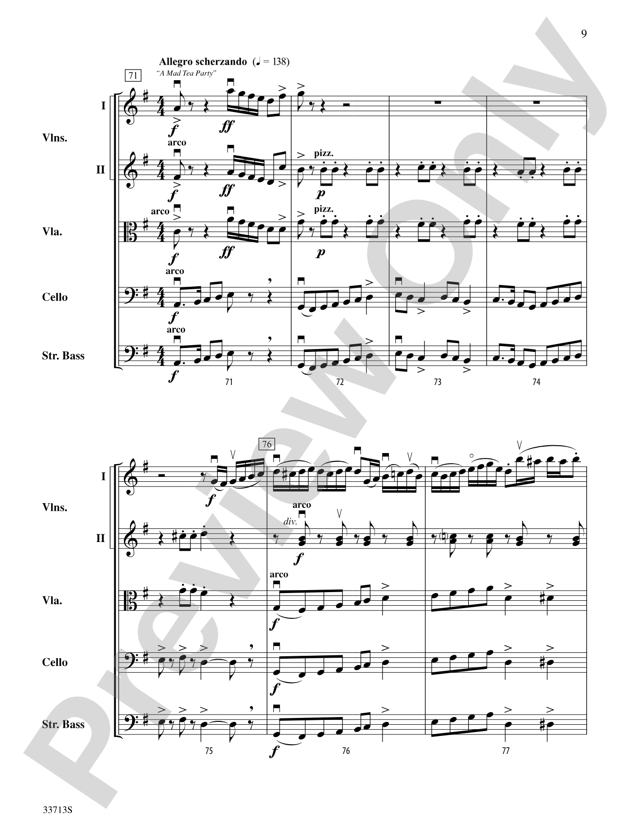 Wonderland Variations: String Orchestra Conductor Score & Parts